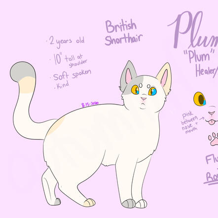 8-2020 // Part of a reference sheet I made for my OC Plum!